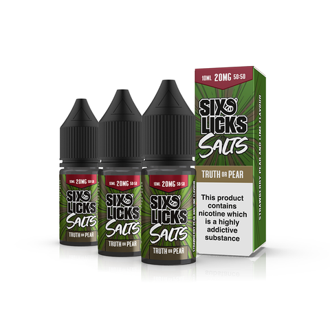 SIXS LICKS Truth Or Pear Nic Salt E-Liquid 10ml